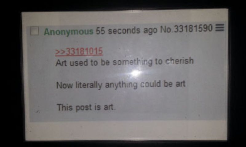 Alles is kunst: ook deze 4chan-post