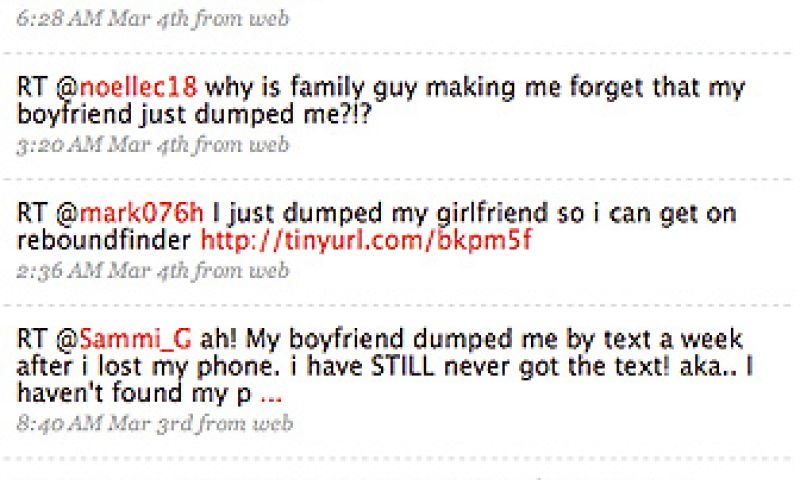 Veel verbroken relaties op Twitter