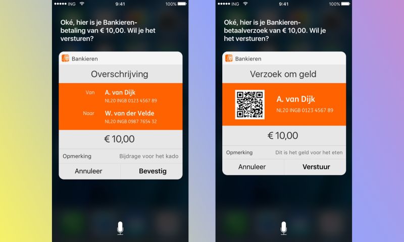 ING maakt betalen via Siri mogelijk