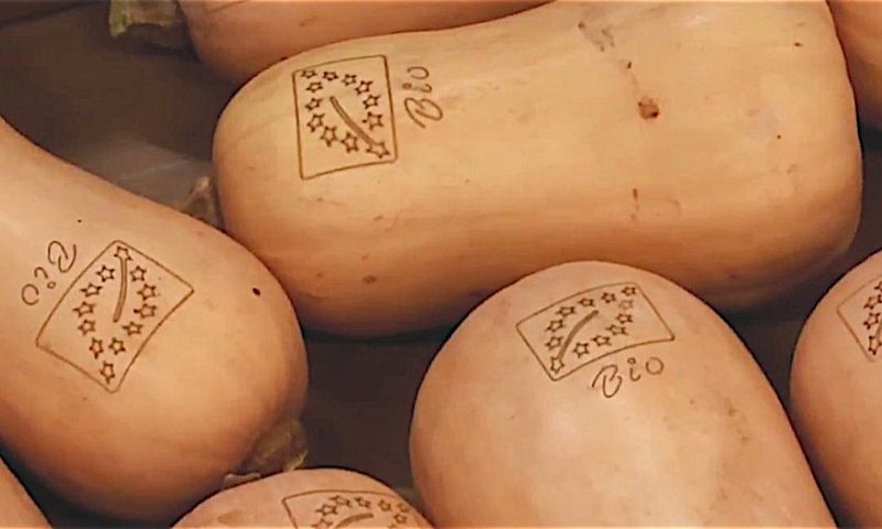 Biologische appel herkennen door laser-tattoo