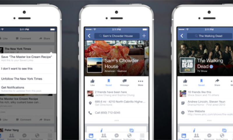 Facebook lanceert nieuwe bewaarfunctie Save