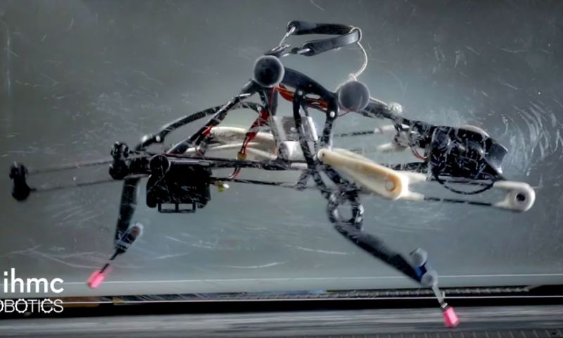 Struisvogelrobot rent zonder sensoren en computer