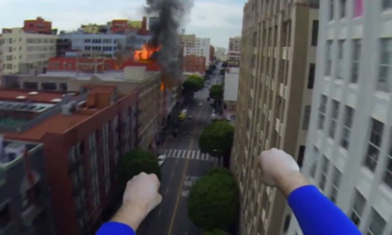 Superman met een GoPro