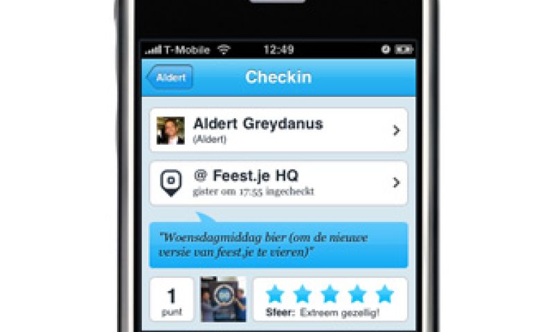 Feest.je laat gebruikers berichtjes uitwisselen