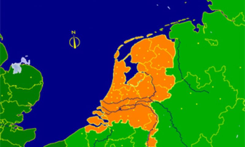 Buienradar kleurt oranje tijdens wedstrijd