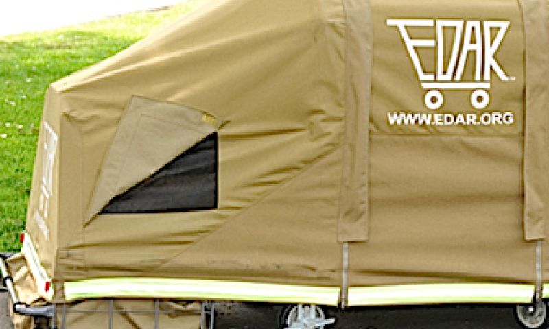 Pop-up tent op wielen