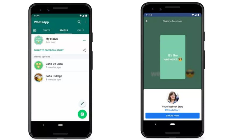 WhatsApp-test: status makkelijk delen via Facebook