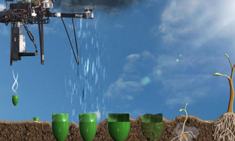 Video: bomen planten met een drone en een paintballgun