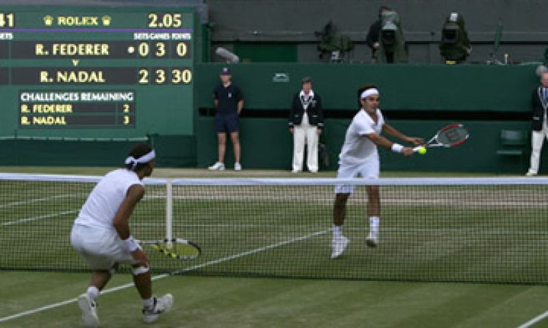 Wimbledon finale tussen Nadal en Federer als flipbook