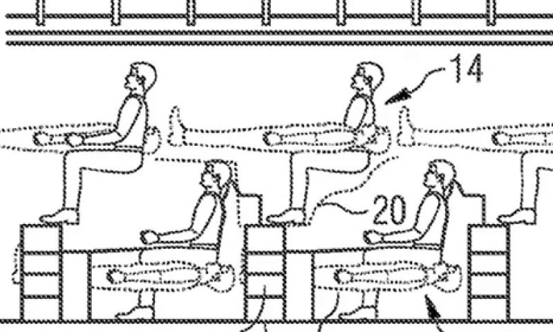 Nieuw vliegtuigconcept: passagiers stapelen
