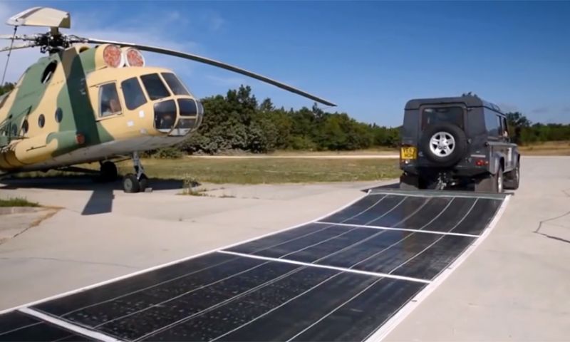 Uitrolbaar zonnepaneel: een solarveld van 200 meter in 5 minuten