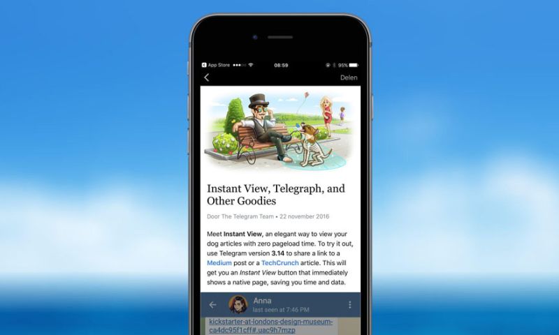 Chat-app Telegram lanceert anonieme blogsite