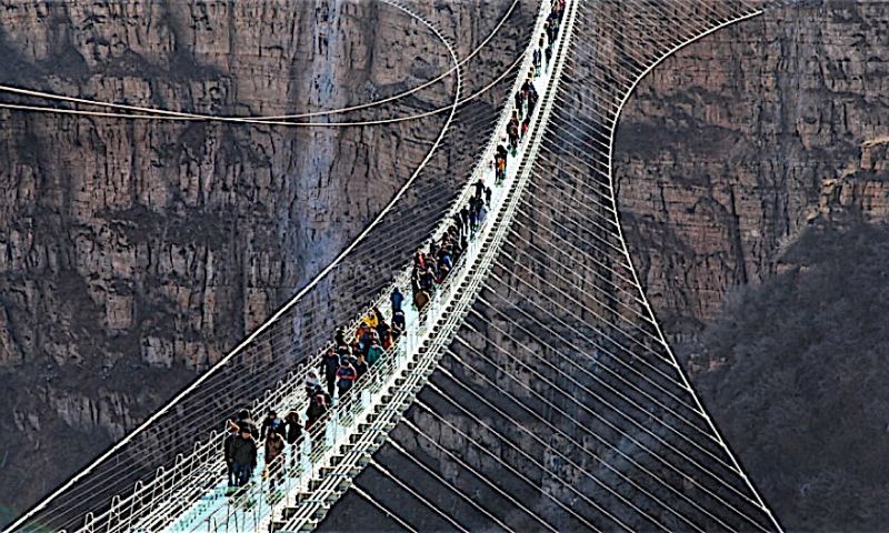 Niet voor schijterds: de langste loopbrug van glas
