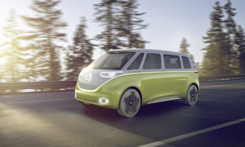 Volkswagenbusje nieuwe stijl: elektrisch en autonoom