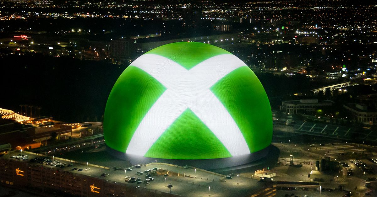 xbox playstation the sphere las vegas reclame campagne strijd game