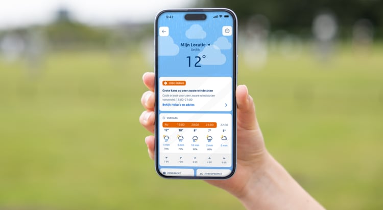 Nieuwe weer-app van KNMI waarschuwt voor extreem weer