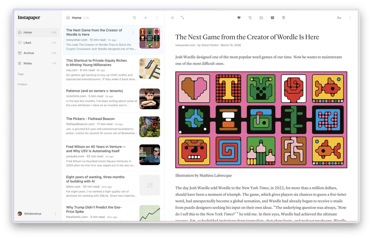 Instapaper ondergaat grootste update in jaren