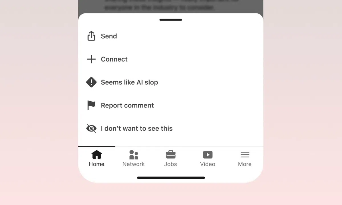 LinkedIn introduceert nieuwe knop voor rapporteren van AI-inhoud
