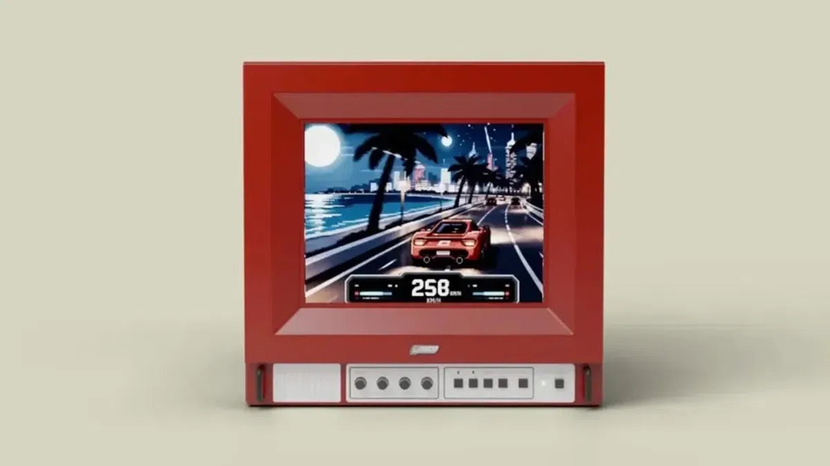 Mini retro TV with connections for consoles