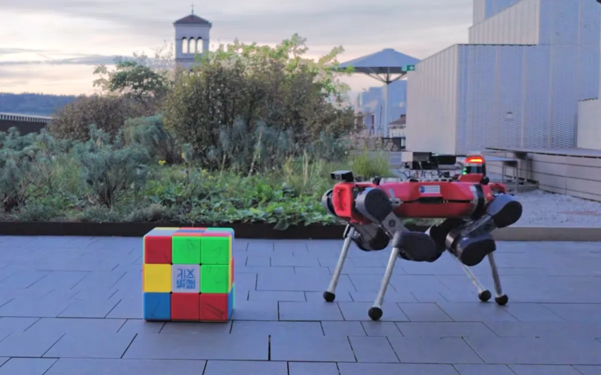Robot lost Rubiks Kubus op vier benen